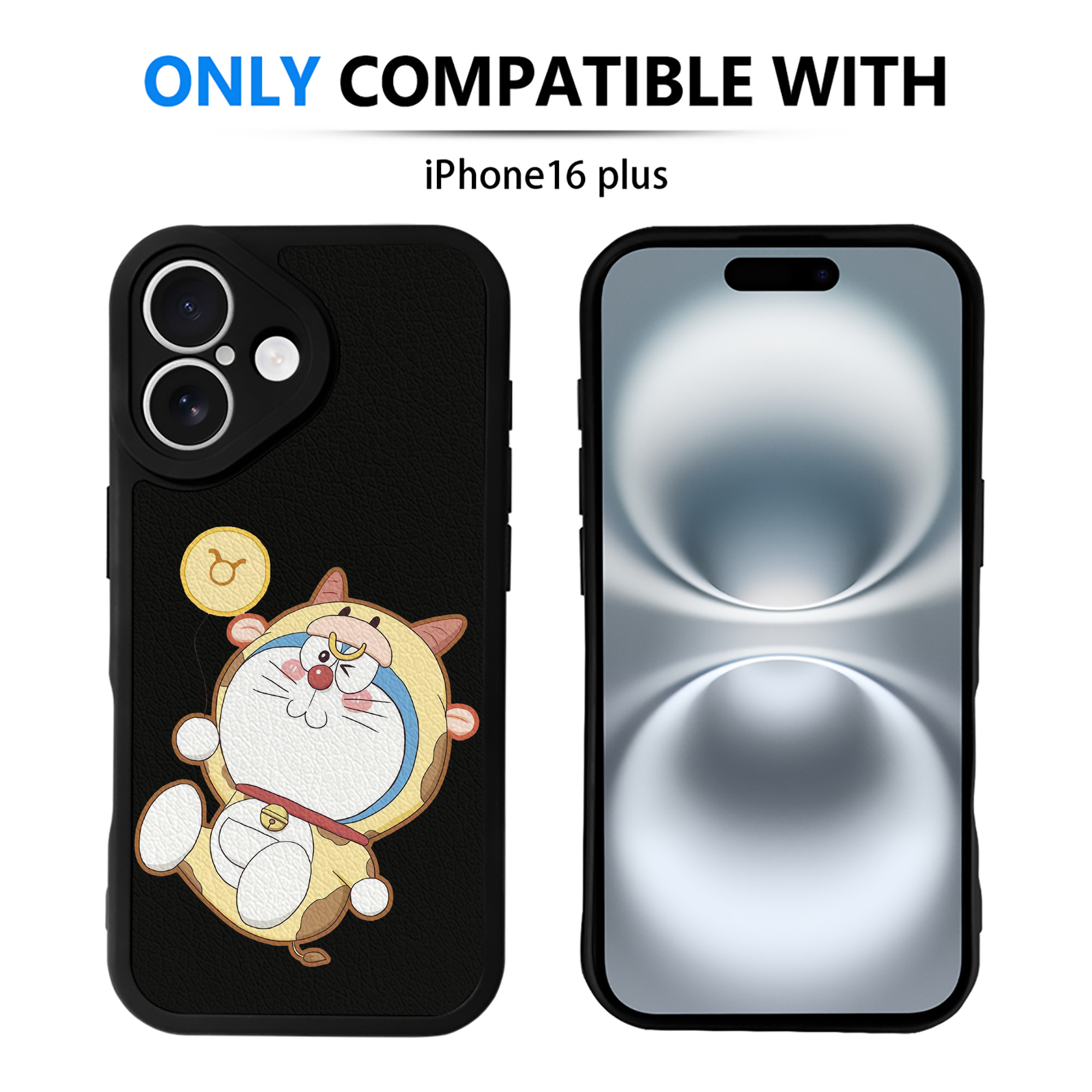 （画像用） ドラえもん Doraemon 【iPhone 16シリーズ対応】シリコンスマホケース（レザー調） 材質：シリコン
